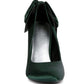 Green Satin Stiletto Pump Sandals