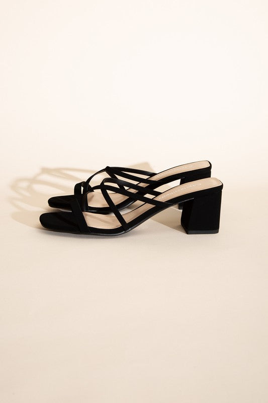 Crimp Mule Sandal Heels