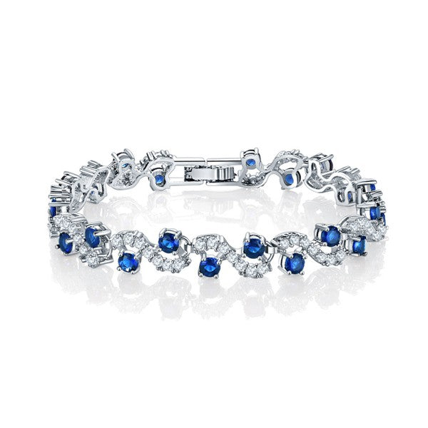 Tennis Bracelet for Women with Round Cut Sapphire - Arundel Fashion