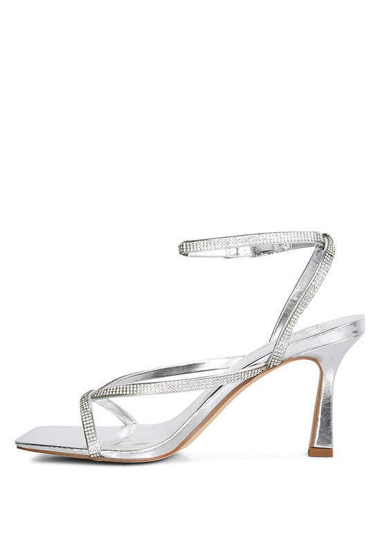 Crush It Diamante Mid Heel Sandal