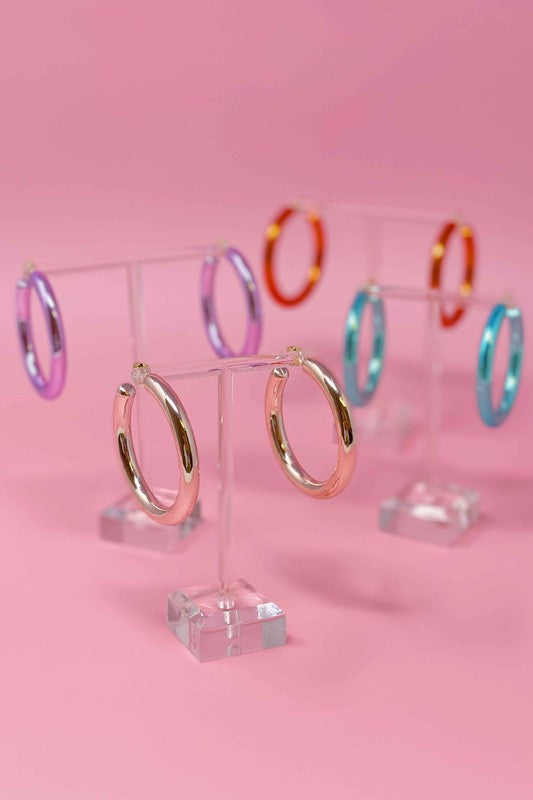 Colored Tube Hoop Earrings - Arundel Fashion