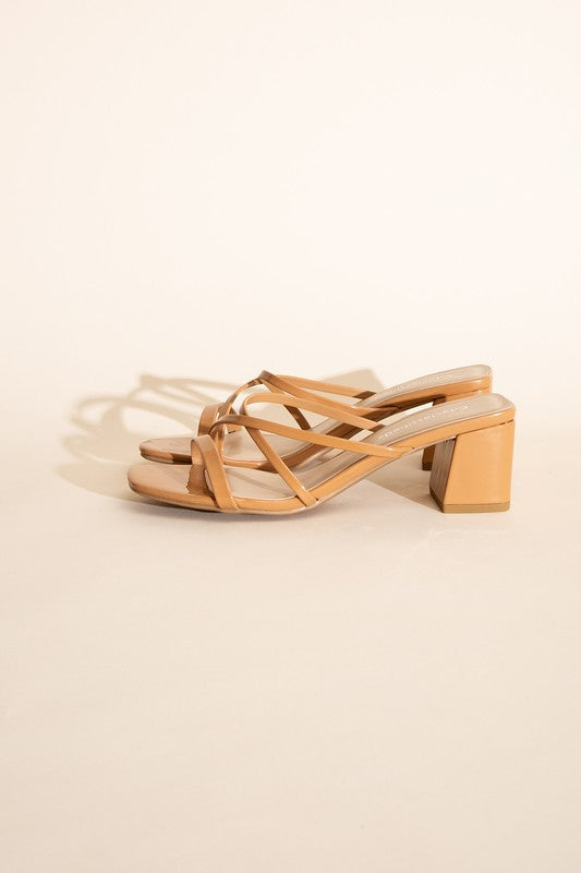 Crimp Mule Sandal Heels