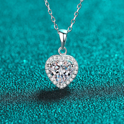 Sterling Silver Moissanite Love Necklace