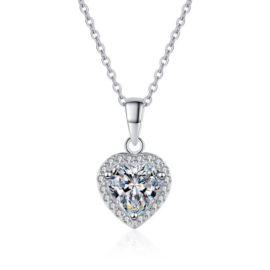 Sterling Silver Moissanite Love Necklace