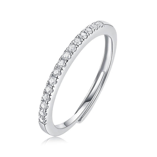 Sterling Silver Moissanite Stackable Cuff Ring