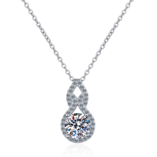 Sterling Silver Moissanite Pendant Gourd Necklace