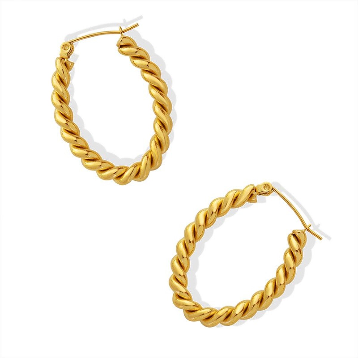 Stylish U-Shaped Twisted Earring Hoop