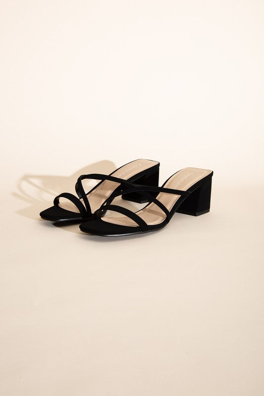 Crimp Mule Sandal Heels