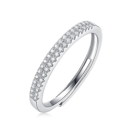 Sterling Silver Moissanite Cuff Ring