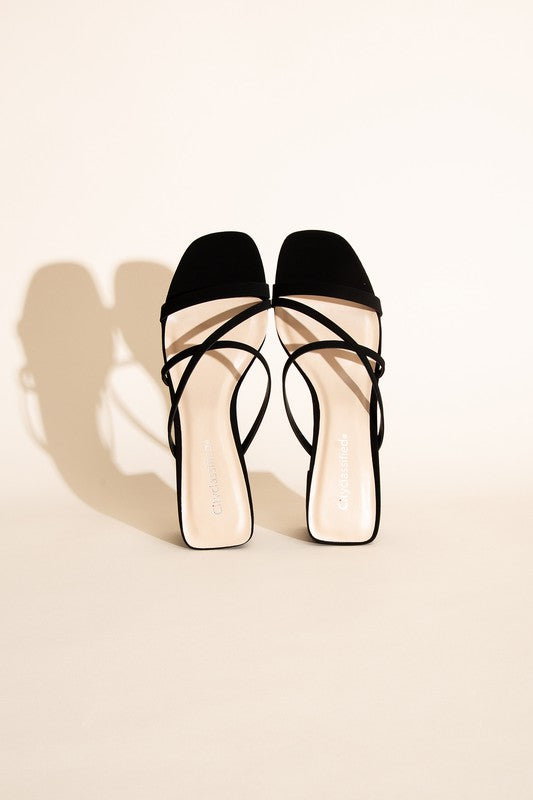 Crimp Mule Sandal Heels