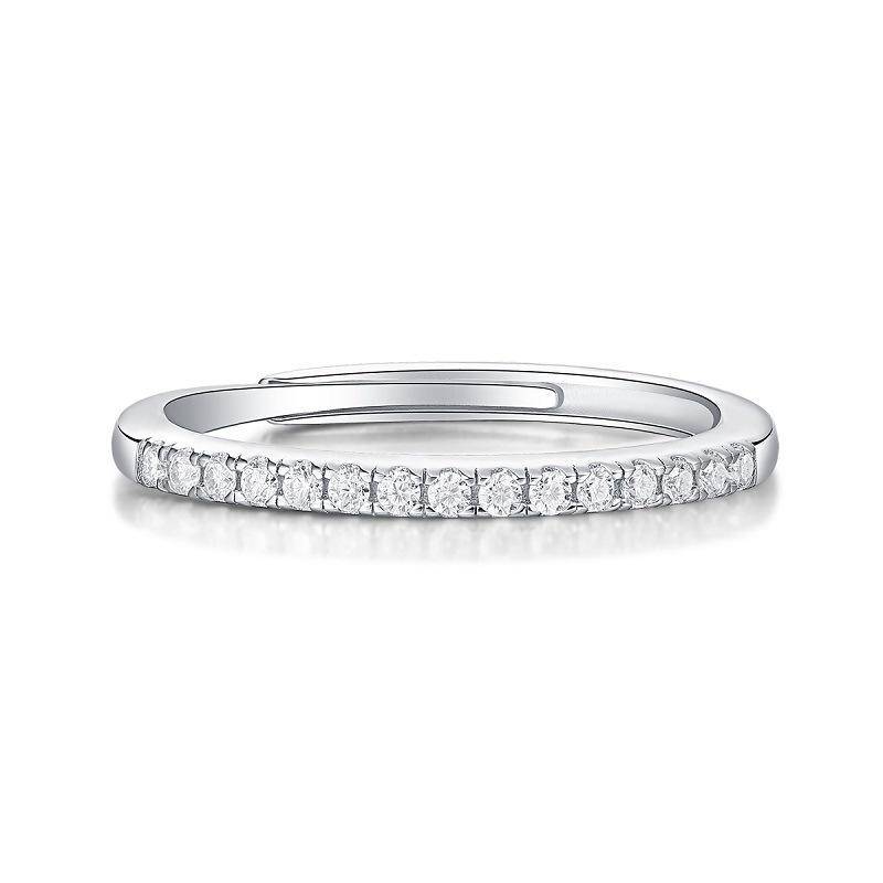 Sterling Silver Moissanite Stackable Cuff Ring