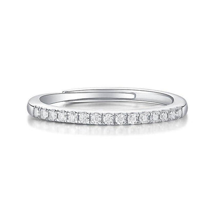 Sterling Silver Moissanite Stackable Cuff Ring