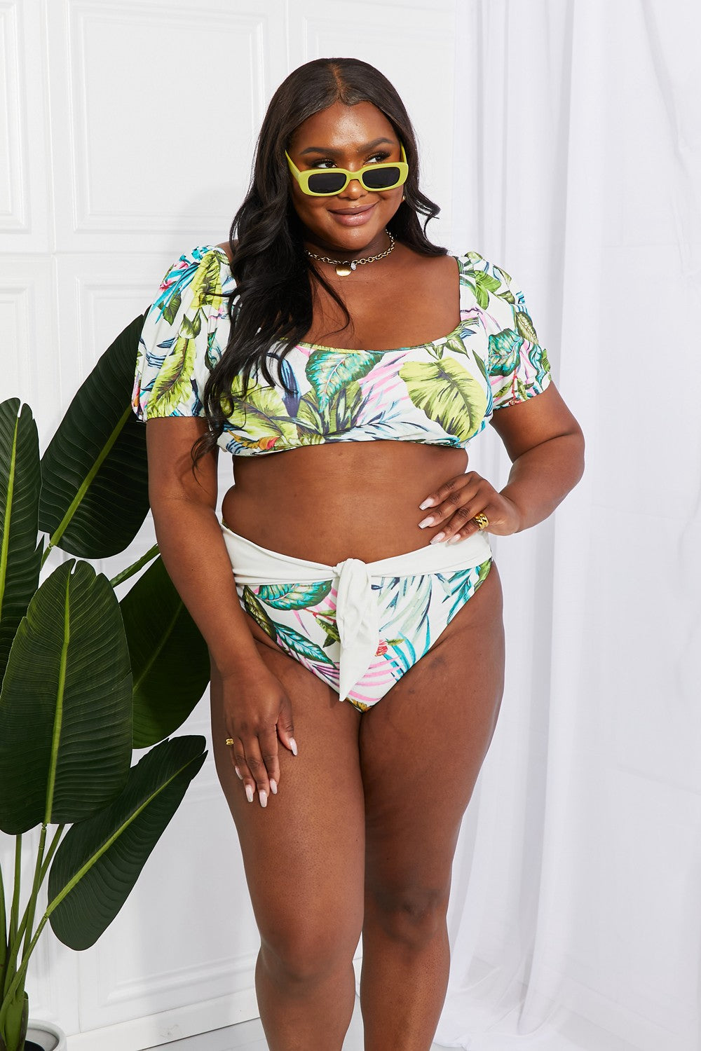 Swim Vacay Ready Puff Sleeve Bikini in Floral