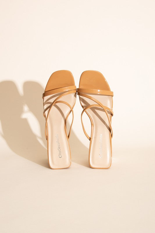 Crimp Mule Sandal Heels