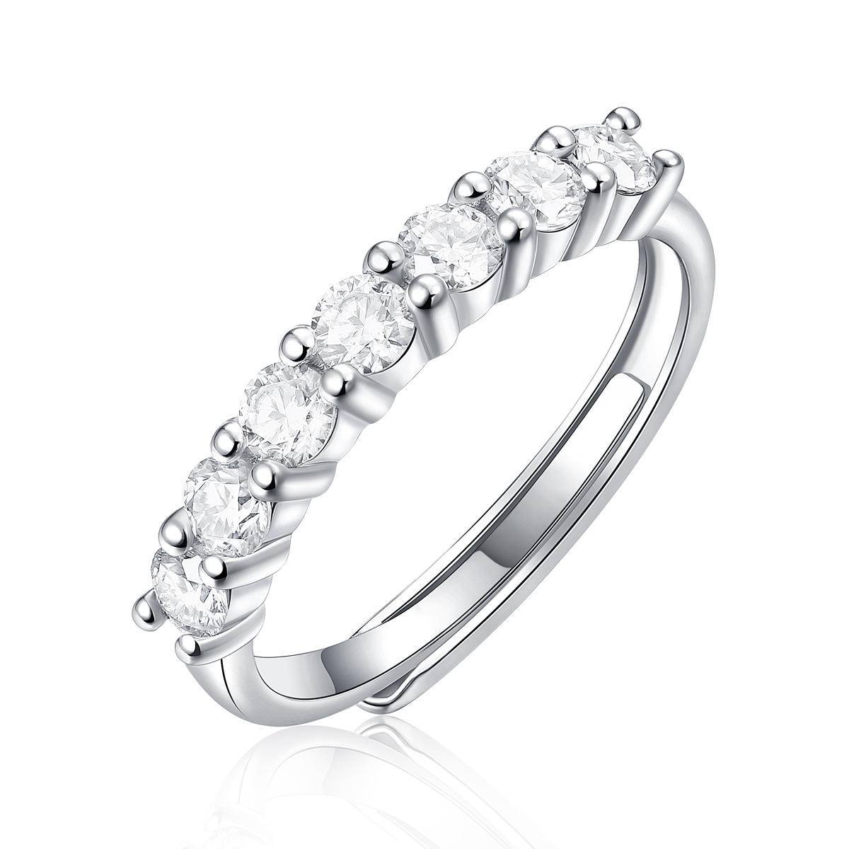 Sterling Silver Moissanite Stackable Cuff Ring