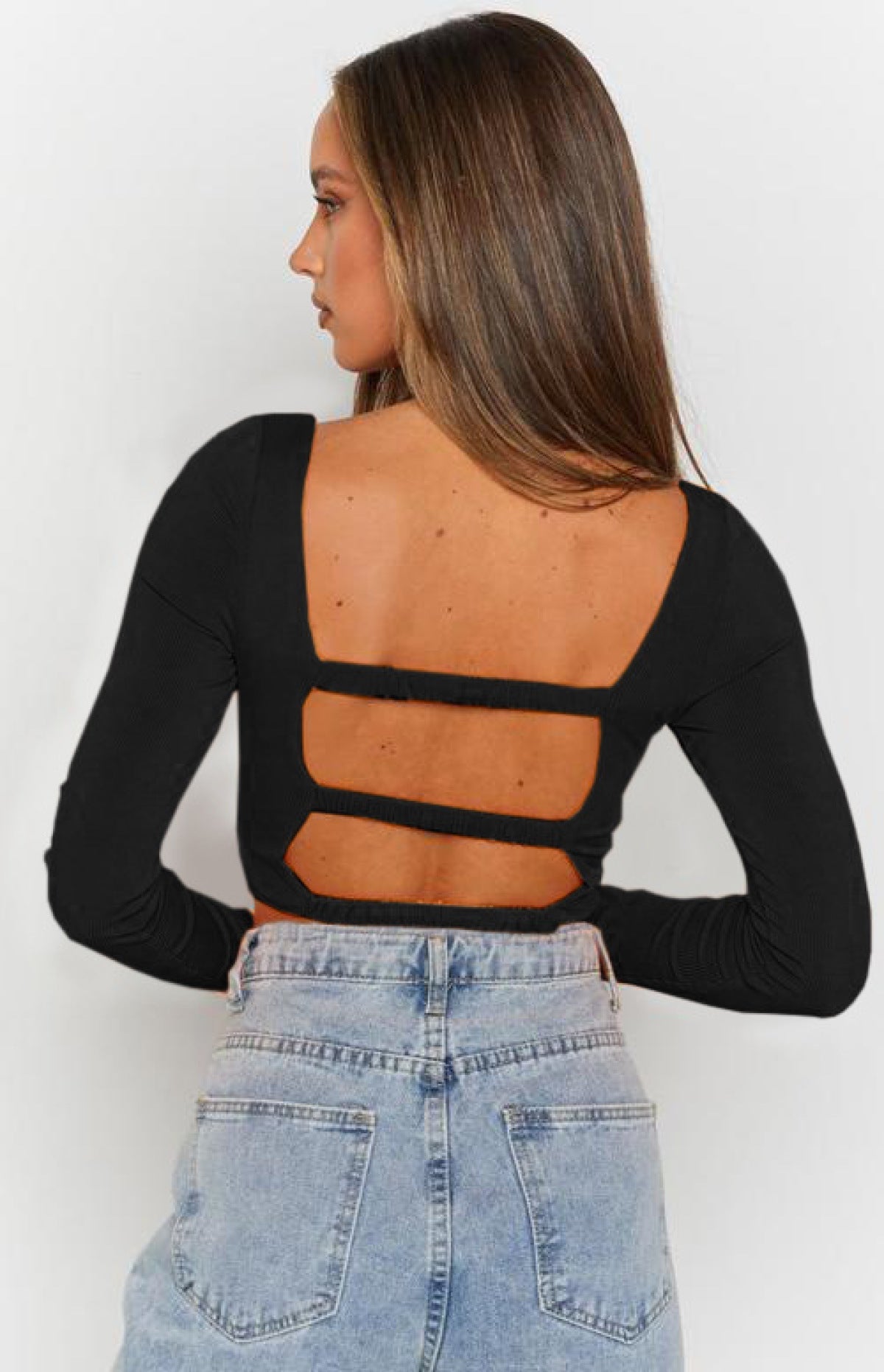 Solid Cut Out Drawstring Crop Top