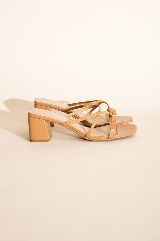 Crimp Mule Sandal Heels