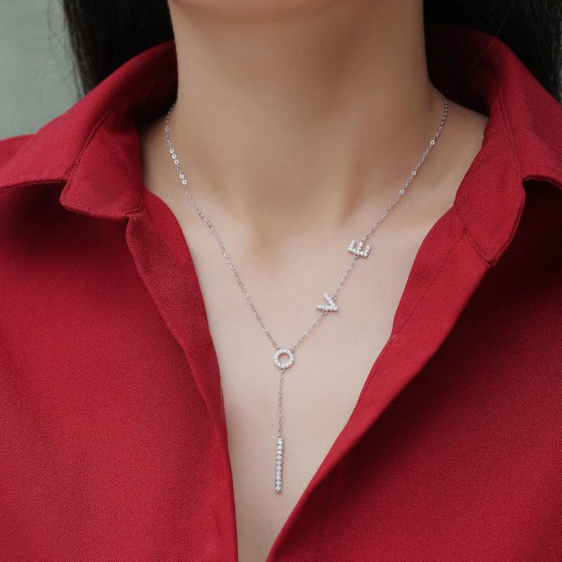 LOVE Sterling Silver Moissanite Pendant Necklace