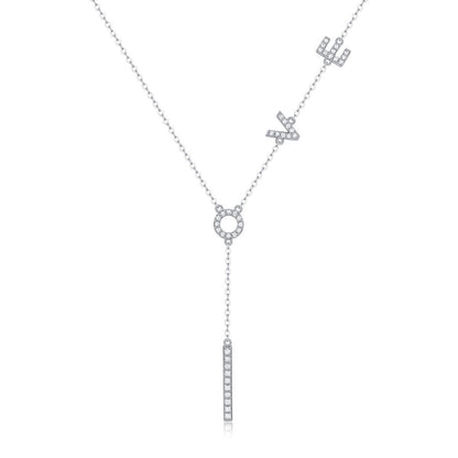 LOVE Sterling Silver Moissanite Pendant Necklace